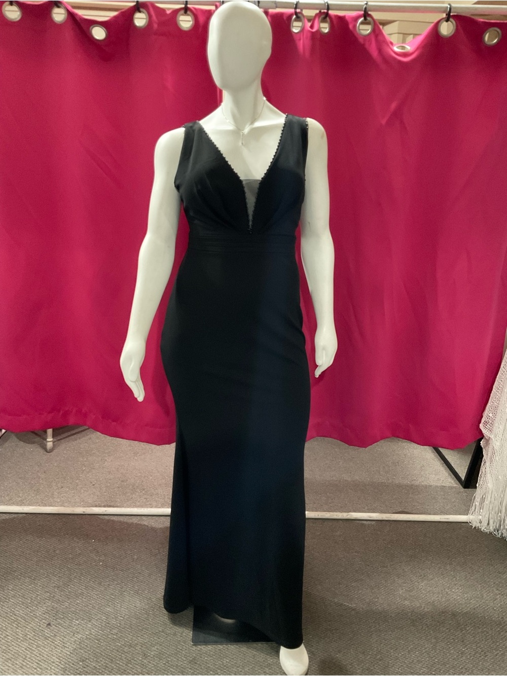 Symphony Black V-Neck Sleeveless Gown